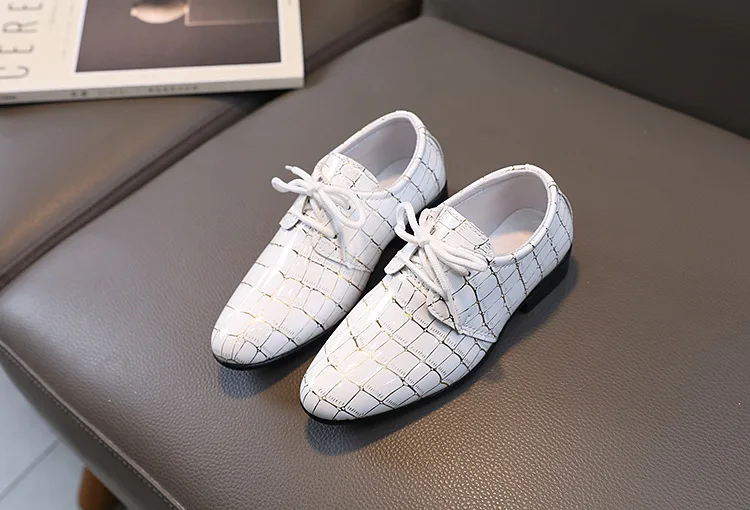 Children's Leather Shoes Fashion Lace-up Boys School Versatile Performance Low-heels Causal Kids Black White Dress Single Shoes Children's Leather Shoes Fashion Lace-up Boys School Versatile Performance Low-heels Causal Kids Black White Dress Single Shoes