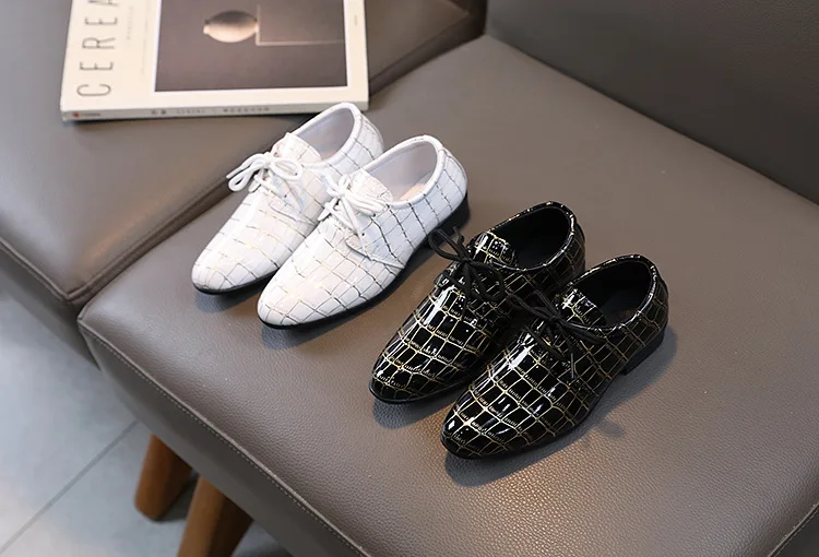 Children's Leather Shoes Fashion Lace-up Boys School Versatile Performance Low-heels Causal Kids Black White Dress Single Shoes Children's Leather Shoes Fashion Lace-up Boys School Versatile Performance Low-heels Causal Kids Black White Dress Single Shoes