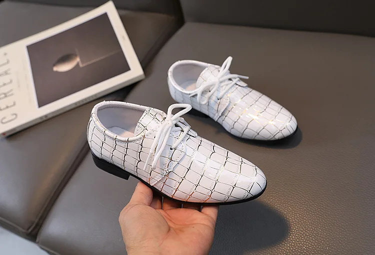 Children's Leather Shoes Fashion Lace-up Boys School Versatile Performance Low-heels Causal Kids Black White Dress Single Shoes Children's Leather Shoes Fashion Lace-up Boys School Versatile Performance Low-heels Causal Kids Black White Dress Single Shoes