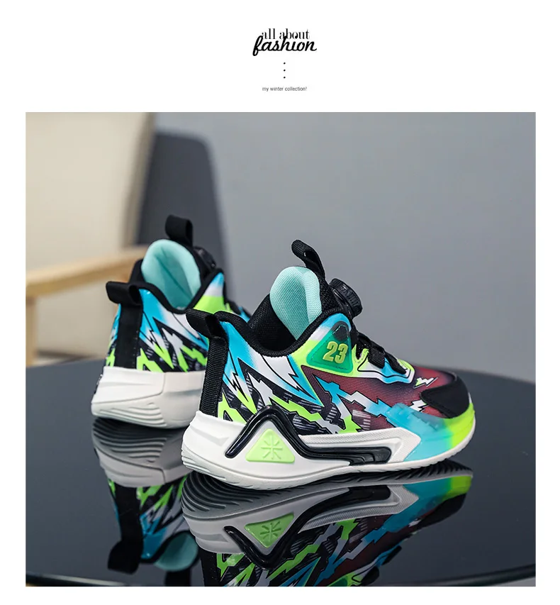 Children Shoes Boy Sneaker Kids School Running Basketball Shoes Luxury High Top Non-slip Tennis Sneaker for Boy