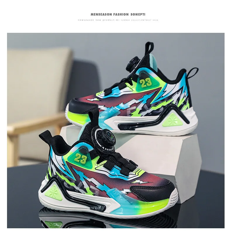 Children Shoes Boy Sneaker Kids School Running Basketball Shoes Luxury High Top Non-slip Tennis Sneaker for Boy