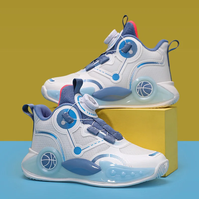 Luxury Children Shoes Boy Basketball Sneaker Fashion High Top School Sports Tennis 4 To 12 Years Kids Shoes Sneaker for Boy