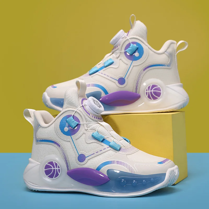 Luxury Children Shoes Boy Basketball Sneaker Fashion High Top School Sports Tennis 4 To 12 Years Kids Shoes Sneaker for Boy