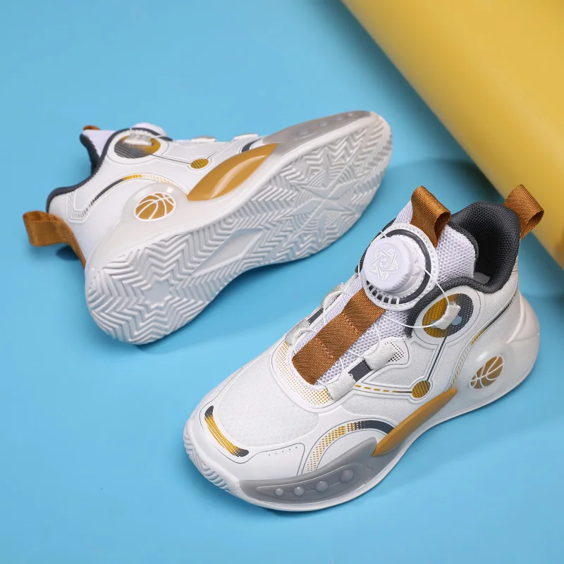Luxury Children Shoes Boy Basketball Sneaker Fashion High Top School Sports Tennis 4 To 12 Years Kids Shoes Sneaker for Boy