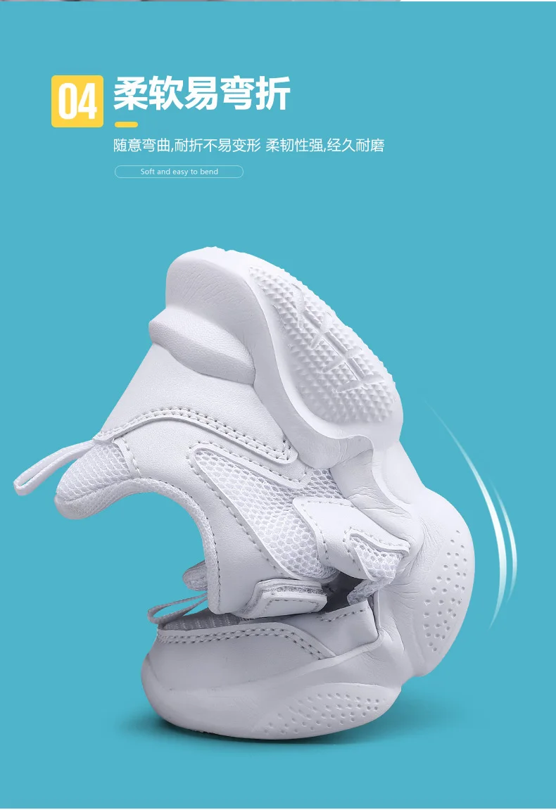 Children's Sports Shoes Boys Girls Sneakers Fashion Mesh Breathable Non-slip Kids Running Shoes for Boy White School Sneakers