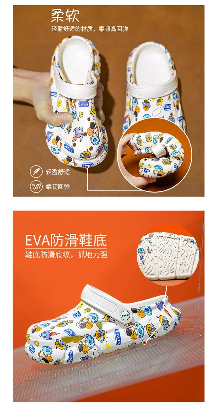 Luxury Children Shoes Boy Girls Slipper Design Kids Casual Water Sandals Girls School Cartoon Boy Sandals Clogs
