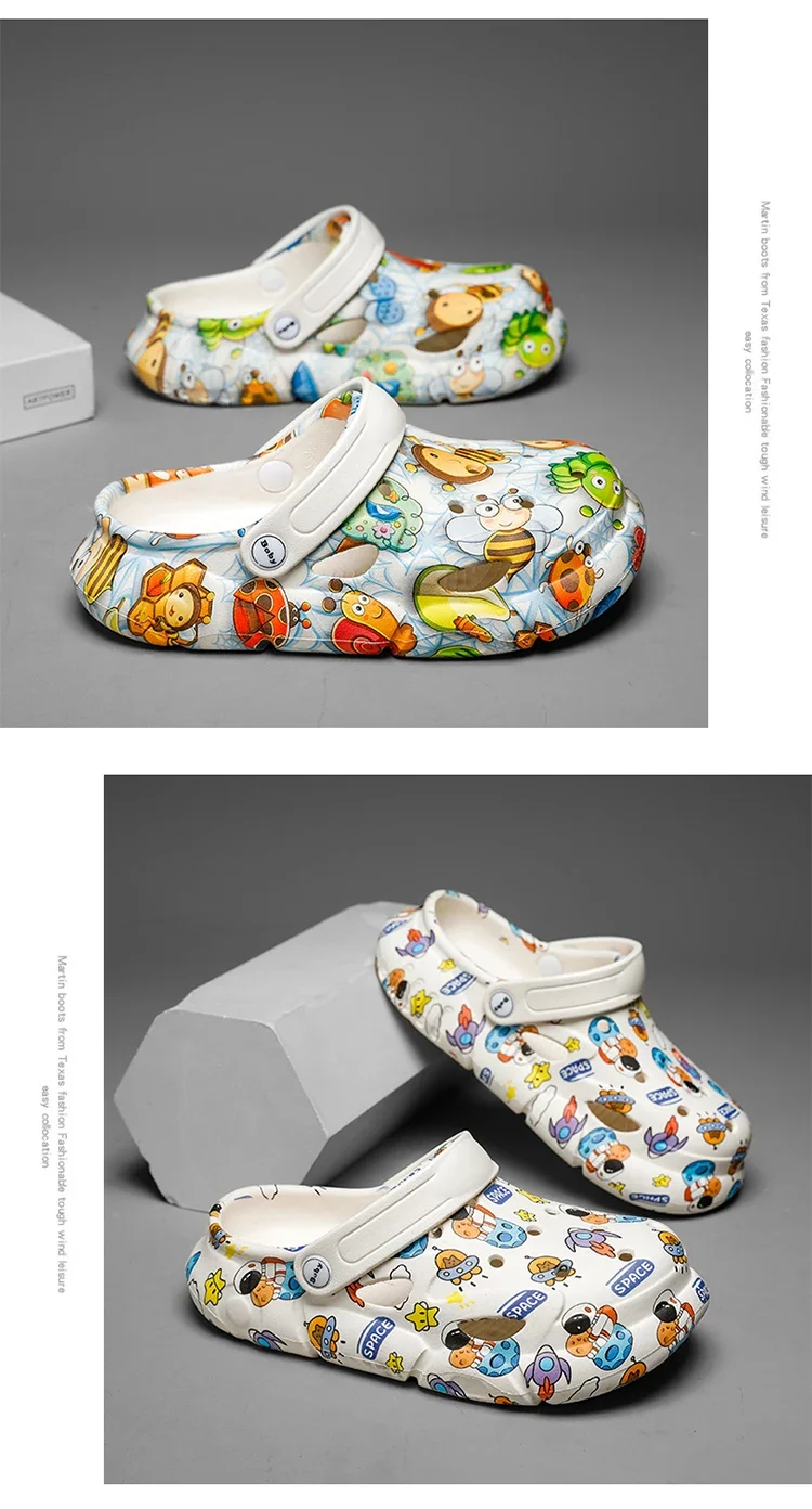 Luxury Children Shoes Boy Girls Slipper Design Kids Casual Water Sandals Girls School Cartoon Boy Sandals Clogs