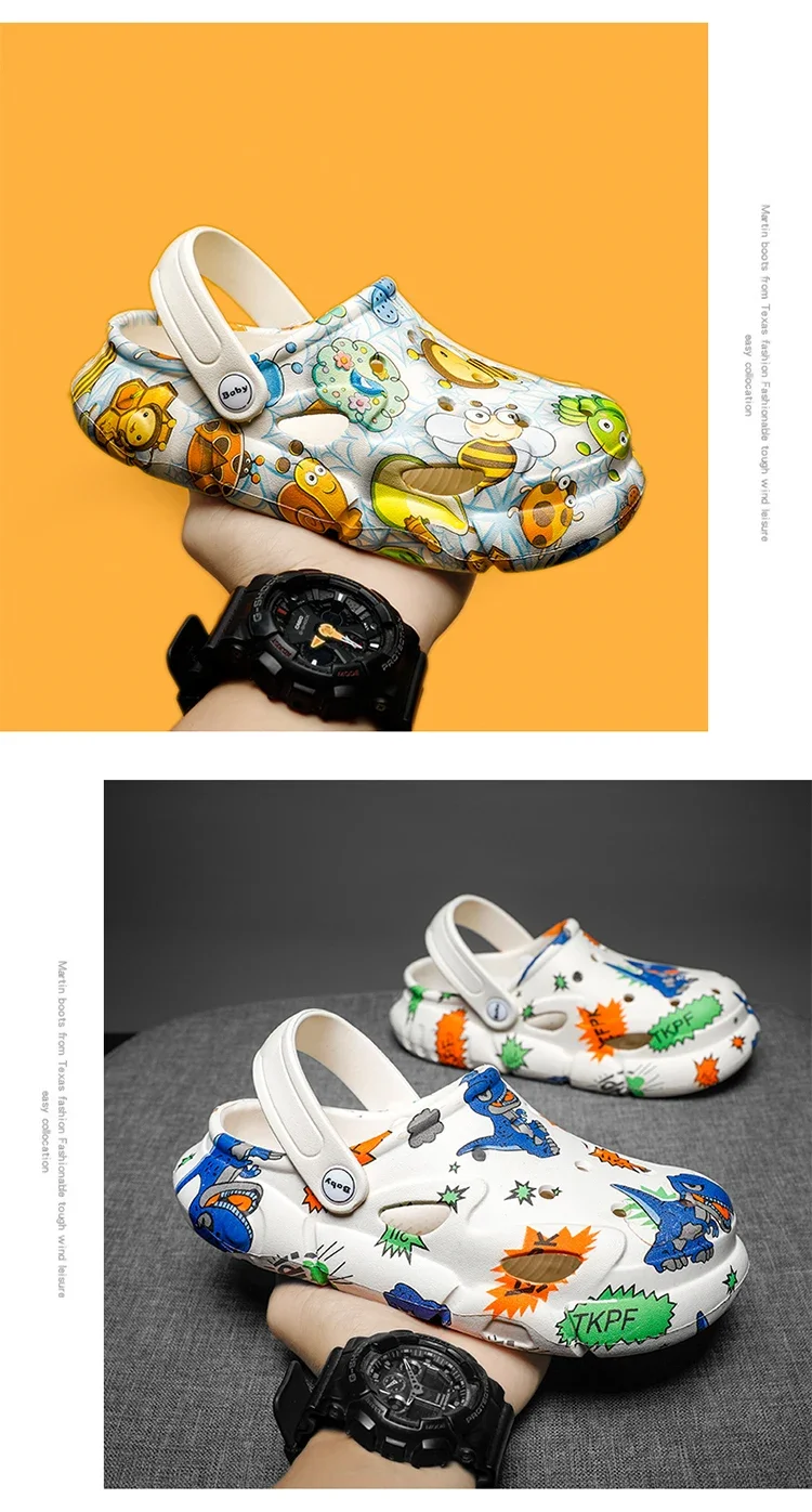 Luxury Children Shoes Boy Girls Slipper Design Kids Casual Water Sandals Girls School Cartoon Boy Sandals Clogs