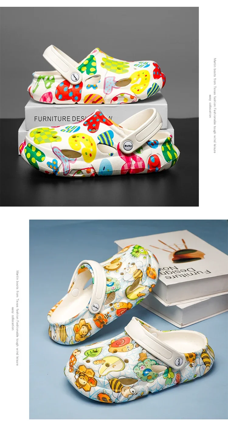 Luxury Children Shoes Boy Girls Slipper Design Kids Casual Water Sandals Girls School Cartoon Boy Sandals Clogs