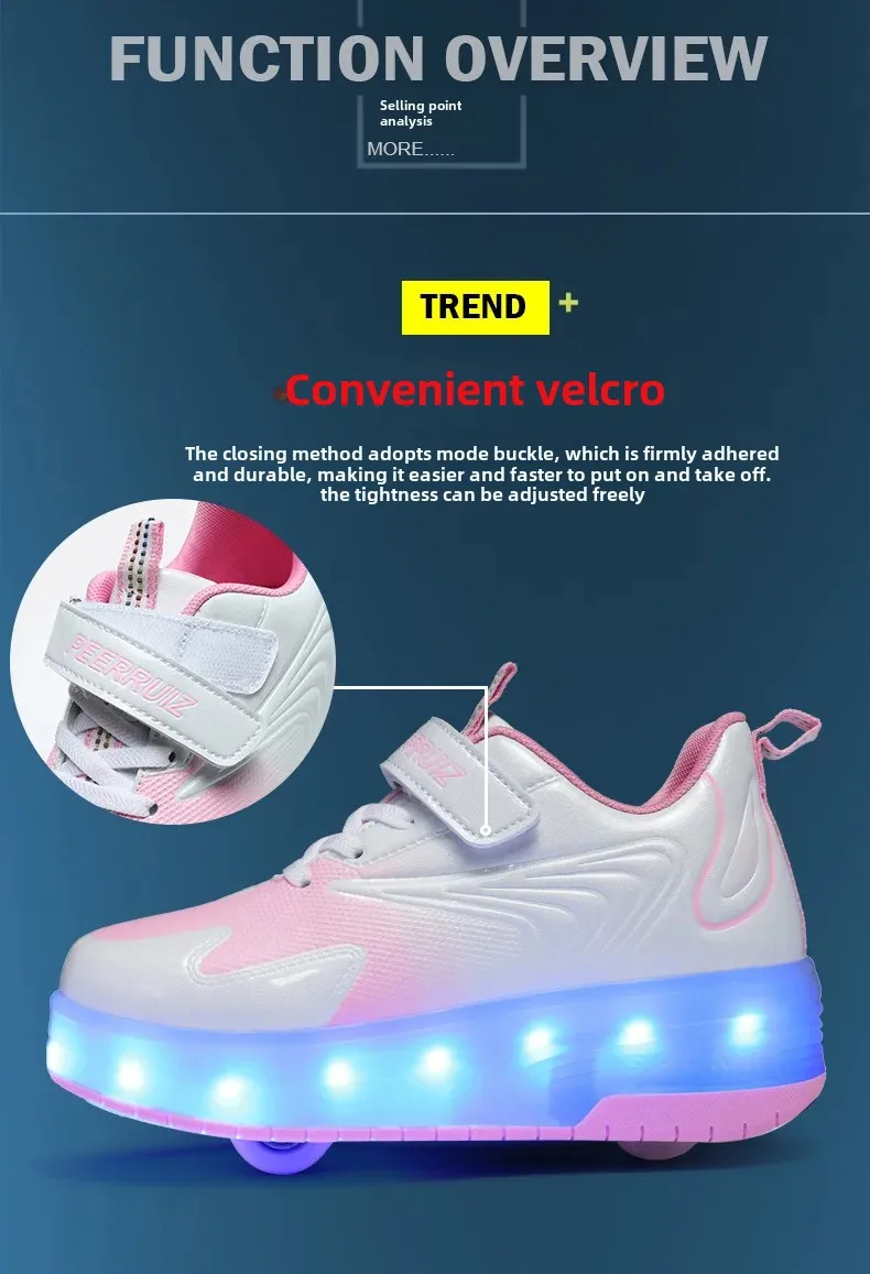 Children's Roller Skate Shoes Lace-Up LED Lighting Boy Girls Student Adult Walking Running Shoes Double Wheel Flying Shoes Children's Roller Skate Shoes Lace-Up LED Lighting Boy Girls Student Adult Walking Running Shoes Double Wheel Flying Shoes