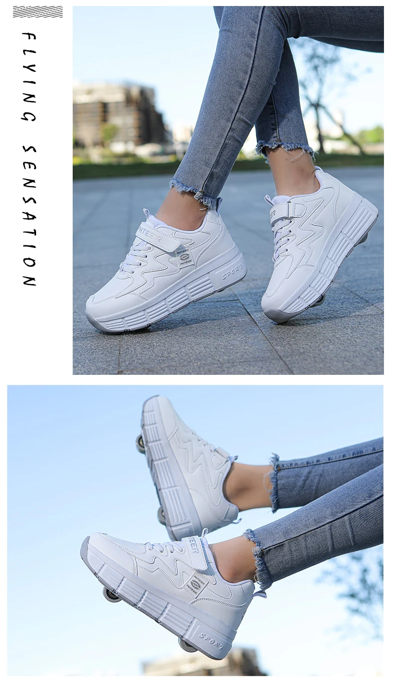Kids Roller Skate Shoes for Boys Girls Fashion Casual 4 Wheels Deformation Sneakers Adults Teenagers Children Birthday Gift Kids Roller Skate Shoes for Boys Girls Fashion Casual 4 Wheels Deformation Sneakers Adults Teenagers Children Birthday Gift