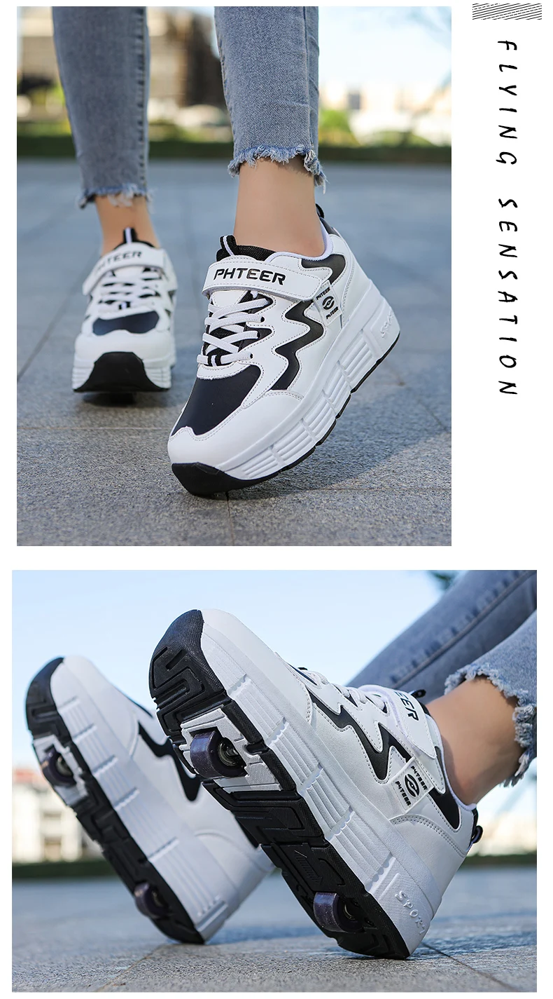 Kids Roller Skate Shoes for Boys Girls Fashion Casual 4 Wheels Deformation Sneakers Adults Teenagers Children Birthday Gift Kids Roller Skate Shoes for Boys Girls Fashion Casual 4 Wheels Deformation Sneakers Adults Teenagers Children Birthday Gift