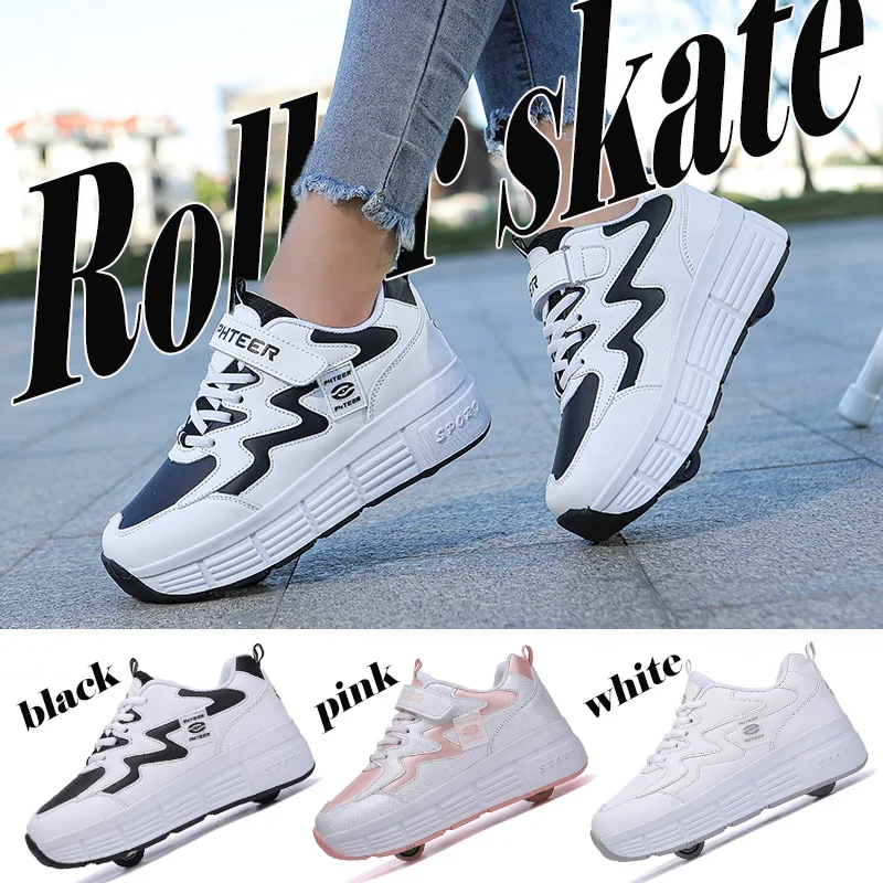 Kids Roller Skate Shoes for Boys Girls |Fashion Casuals |4 Wheels Sneakers Adults ,Teenagers & Children