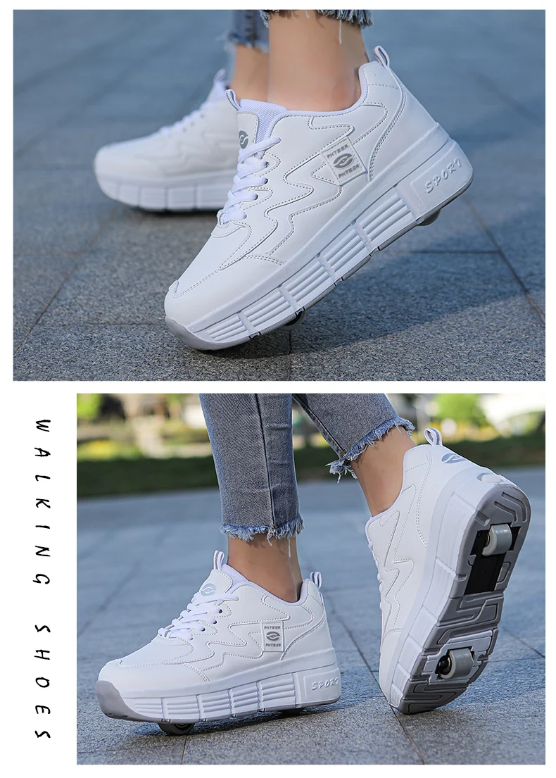 Kids Roller Skate Shoes for Boys Girls Fashion Casual 4 Wheels Deformation Sneakers Adults Teenagers Children Birthday Gift Kids Roller Skate Shoes for Boys Girls Fashion Casual 4 Wheels Deformation Sneakers Adults Teenagers Children Birthday Gift