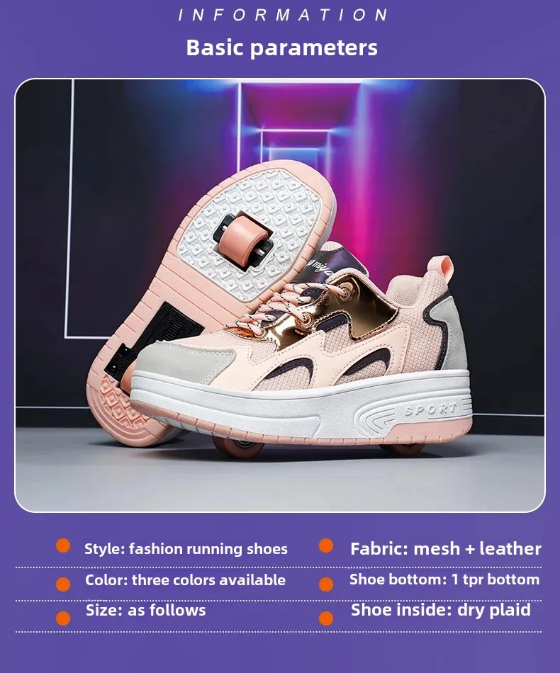 Children's Double-Wheel Rollerskates Removable Wheels Skate Shoes for Boys And Girls Student-Friendly Trendy Roller Blades