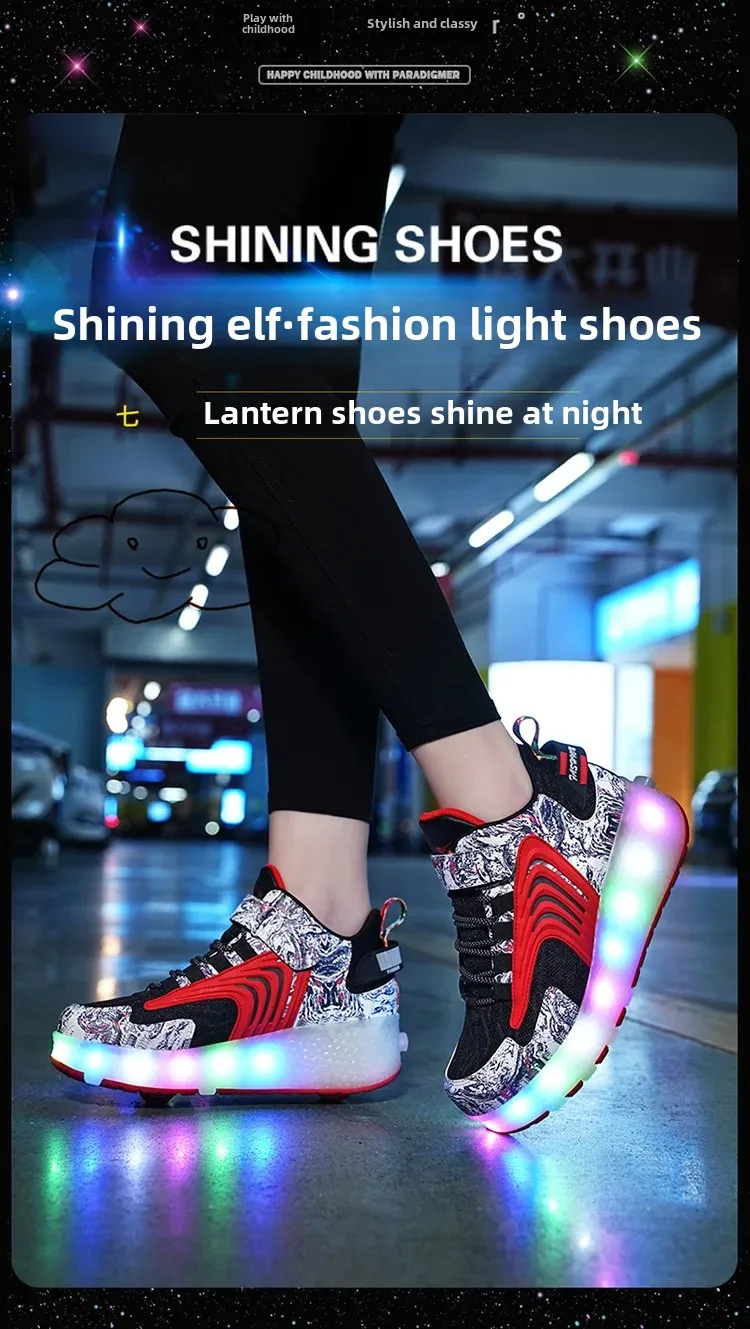 Adjustable Quad Roller Skate Shoes for Girls Age 6-12 Double Wheel Four-Wheel Inline Skates High Aesthetic Value with Wheels