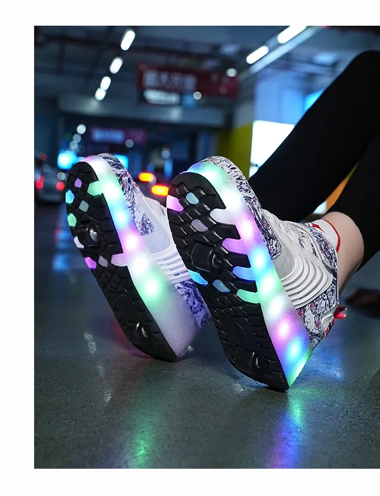 Adjustable Quad Roller Skate Shoes for Girls Age 6-12 Double Wheel Four-Wheel Inline Skates High Aesthetic Value with Wheels