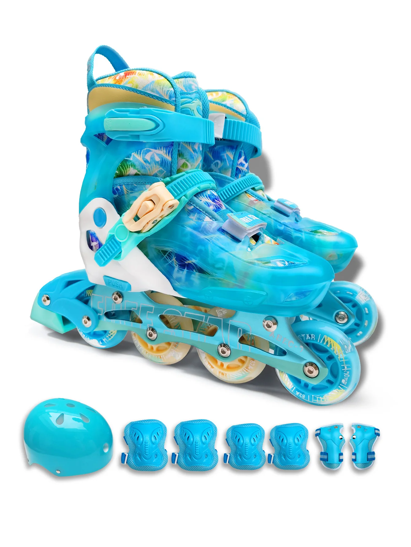 Beginner level Skates |1 set of in-line dazzling full flash roller skates