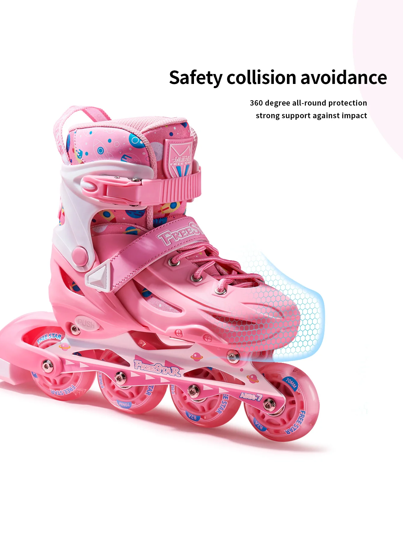 Easy Star Sports Wind 1 set high-end hard shell full surround PU wheel full flash roller skates adjustable size professional tra