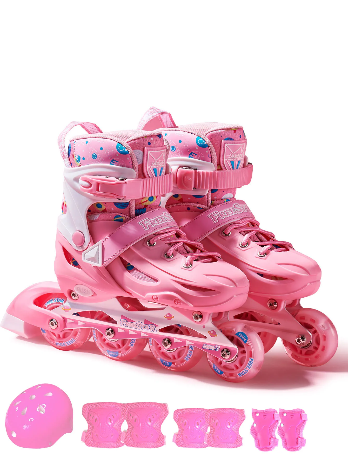 Easy Star Sports Wind 1 set high-end hard shell full surround PU wheel full flash roller skates adjustable size professional tra