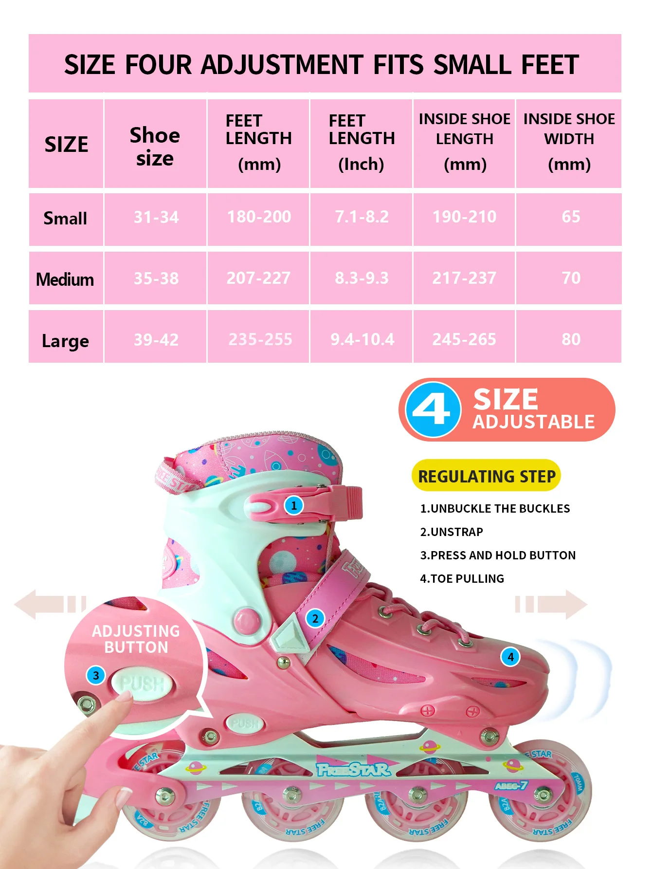 Easy Star Sports Wind 1 set high-end hard shell full surround PU wheel full flash roller skates adjustable size professional tra