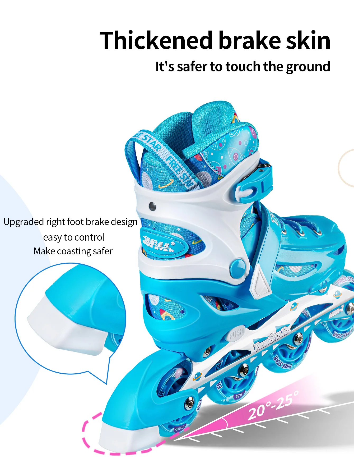 Easy Star Sports Wind 1 set high-end hard shell full surround PU wheel full flash roller skates adjustable size professional tra