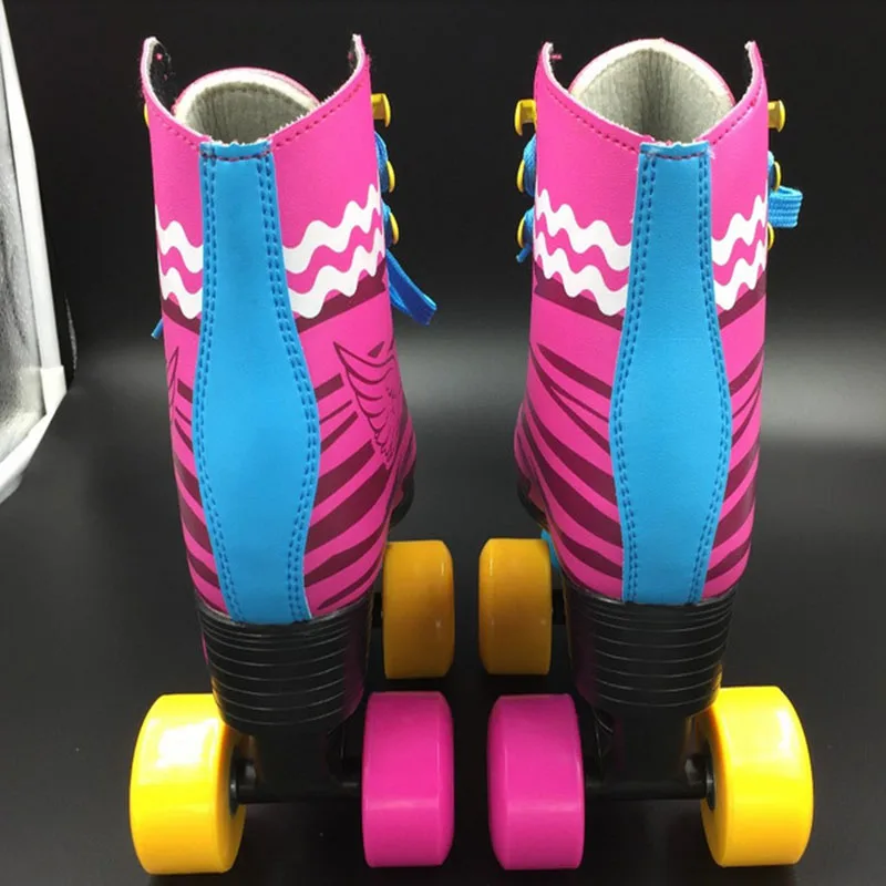 Children's double-row figure skating roller skates two-line roller skates unisex children's red PU roller skates Children's double-row figure skating roller skates two-line roller skates unisex children's red PU roller skates
