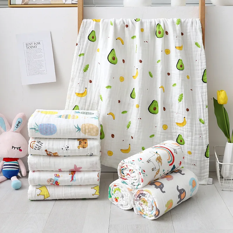 Cotton Baby Bath Towel Boys Girls Towel Blanket For Newborn Baby Bathrobe 4 Layers Gauze Washcloth Infant Swaddle