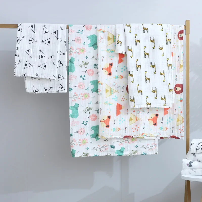 110X110CM Muslin Blanket Cotton Baby Swaddle Soft Newborn Blanket Bath Towel Gauze Infant Boy Girl Wrap Sleepsack Stroller Cover 110X110CM Muslin Blanket Cotton Baby Swaddle Soft Newborn Blanket Bath Towel Gauze Infant Boy Girl Wrap Sleepsack Stroller Cover