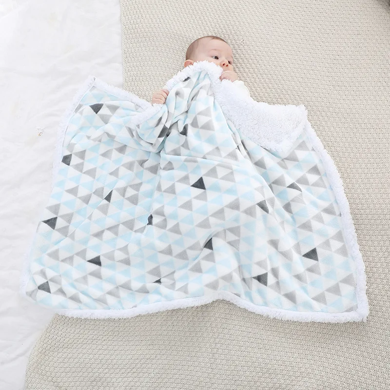 Baby Blanket Warm Fleece Thermal Newborn Soft Stroller Sleep Cover Infant Bedding Swaddle Wrap Soft Washable Thick Blanket Quilt