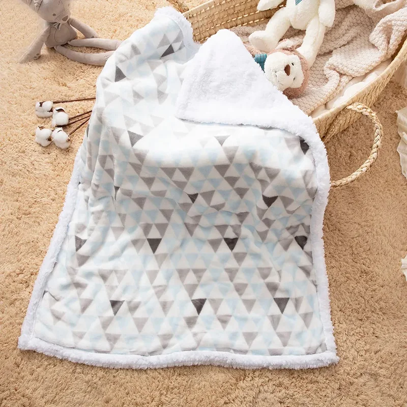 Baby Blanket Warm Fleece Thermal Newborn Soft Stroller Sleep Cover Infant Bedding Swaddle Wrap Soft Washable Thick Blanket Quilt