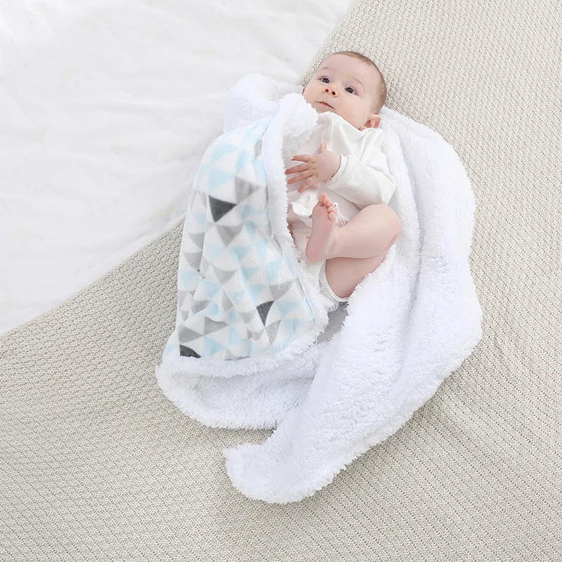 Baby Blanket Warm Fleece Thermal Newborn Soft Stroller Sleep Cover Infant Bedding Swaddle Wrap Soft Washable Thick Blanket Quilt