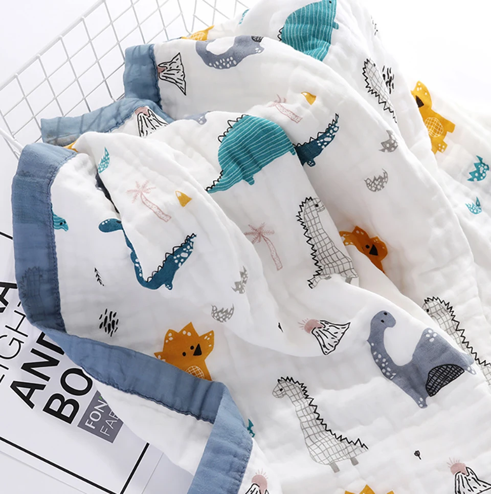 Baby Blankets 6 Layers 100% Cotton Gauze Breathable Infant Wrap Soft Absorbent Newborn Swaddle Blankets Cartoon Baby Bath Towel Baby Blankets 6 Layers 100% Cotton Gauze Breathable Infant Wrap Soft Absorbent Newborn Swaddle Blankets Cartoon Baby Bath Towel