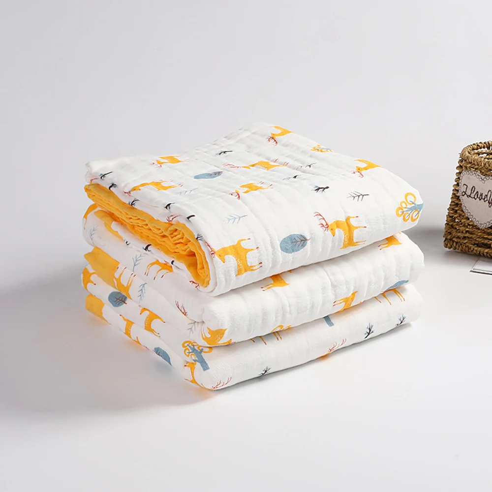 Baby Blankets 6 Layers 100% Cotton Gauze Breathable Infant Wrap Soft Absorbent Newborn Swaddle Blankets Cartoon Baby Bath Towel Baby Blankets 6 Layers 100% Cotton Gauze Breathable Infant Wrap Soft Absorbent Newborn Swaddle Blankets Cartoon Baby Bath Towel