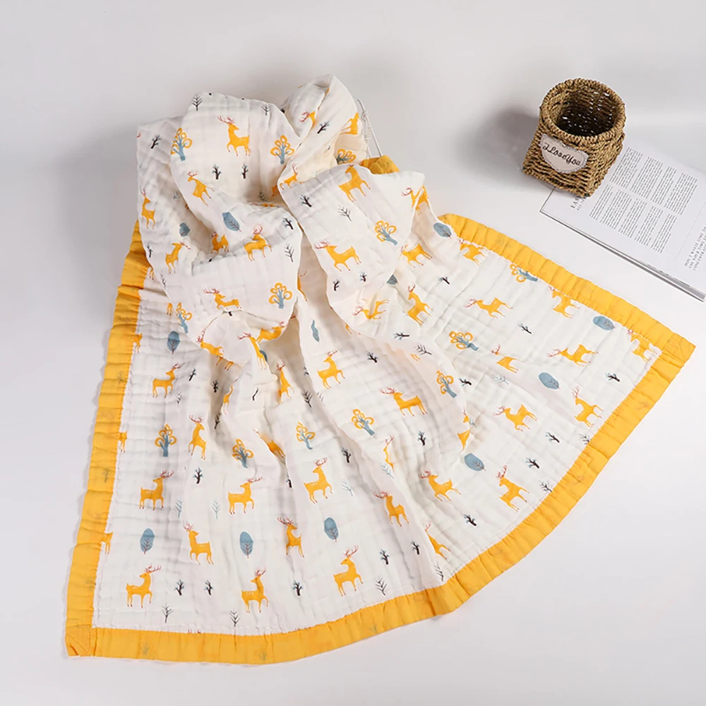 Baby Blankets 6 Layers 100% Cotton Gauze Breathable Infant Wrap Soft Absorbent Newborn Swaddle Blankets Cartoon Baby Bath Towel Baby Blankets 6 Layers 100% Cotton Gauze Breathable Infant Wrap Soft Absorbent Newborn Swaddle Blankets Cartoon Baby Bath Towel
