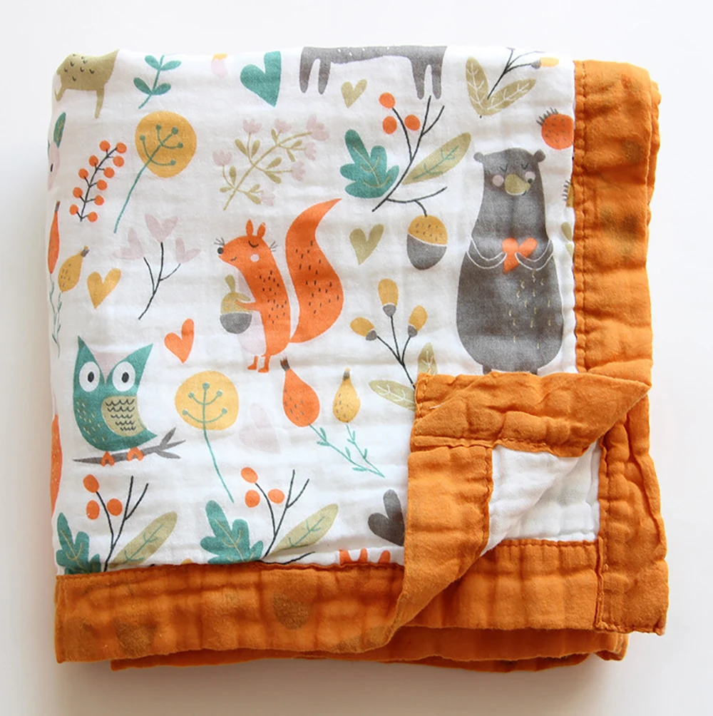 Baby Blankets 6 Layers 100% Cotton Gauze Breathable Infant Wrap Soft Absorbent Newborn Swaddle Blankets Cartoon Baby Bath Towel Baby Blankets 6 Layers 100% Cotton Gauze Breathable Infant Wrap Soft Absorbent Newborn Swaddle Blankets Cartoon Baby Bath Towel