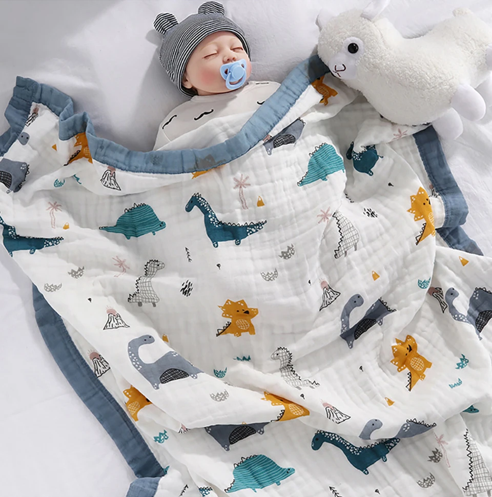 Baby Blankets 6 Layers 100% Cotton Gauze Breathable Infant Wrap Soft Absorbent Newborn Swaddle Blankets Cartoon Baby Bath Towel Baby Blankets 6 Layers 100% Cotton Gauze Breathable Infant Wrap Soft Absorbent Newborn Swaddle Blankets Cartoon Baby Bath Towel