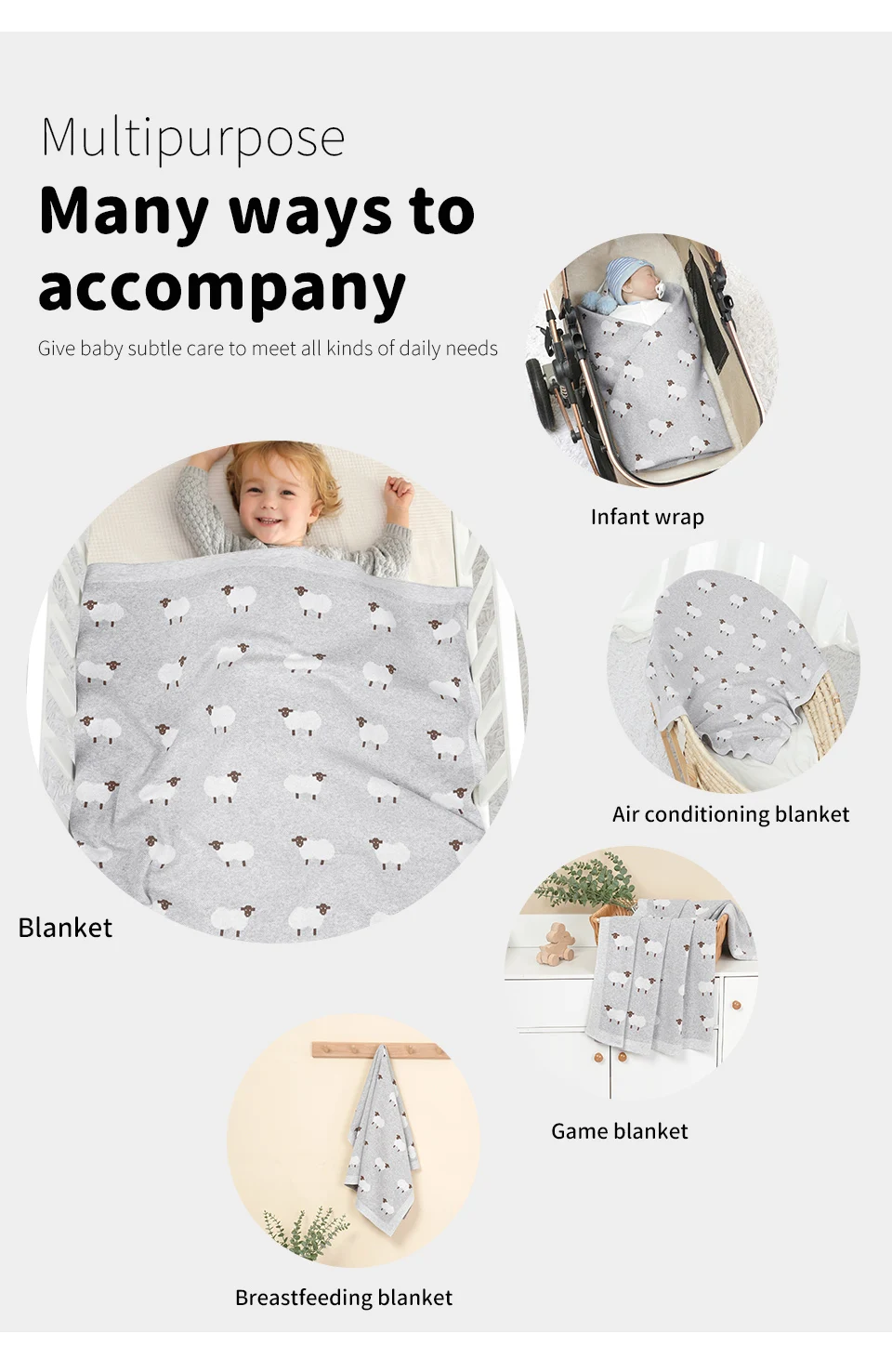 Baby Cotton Blankets Knitted Newborn Boys Girls Stroller Nursery Swaddle Wrap Cuddle Quilts 90*70cm Infant Toddler Receiving Mat