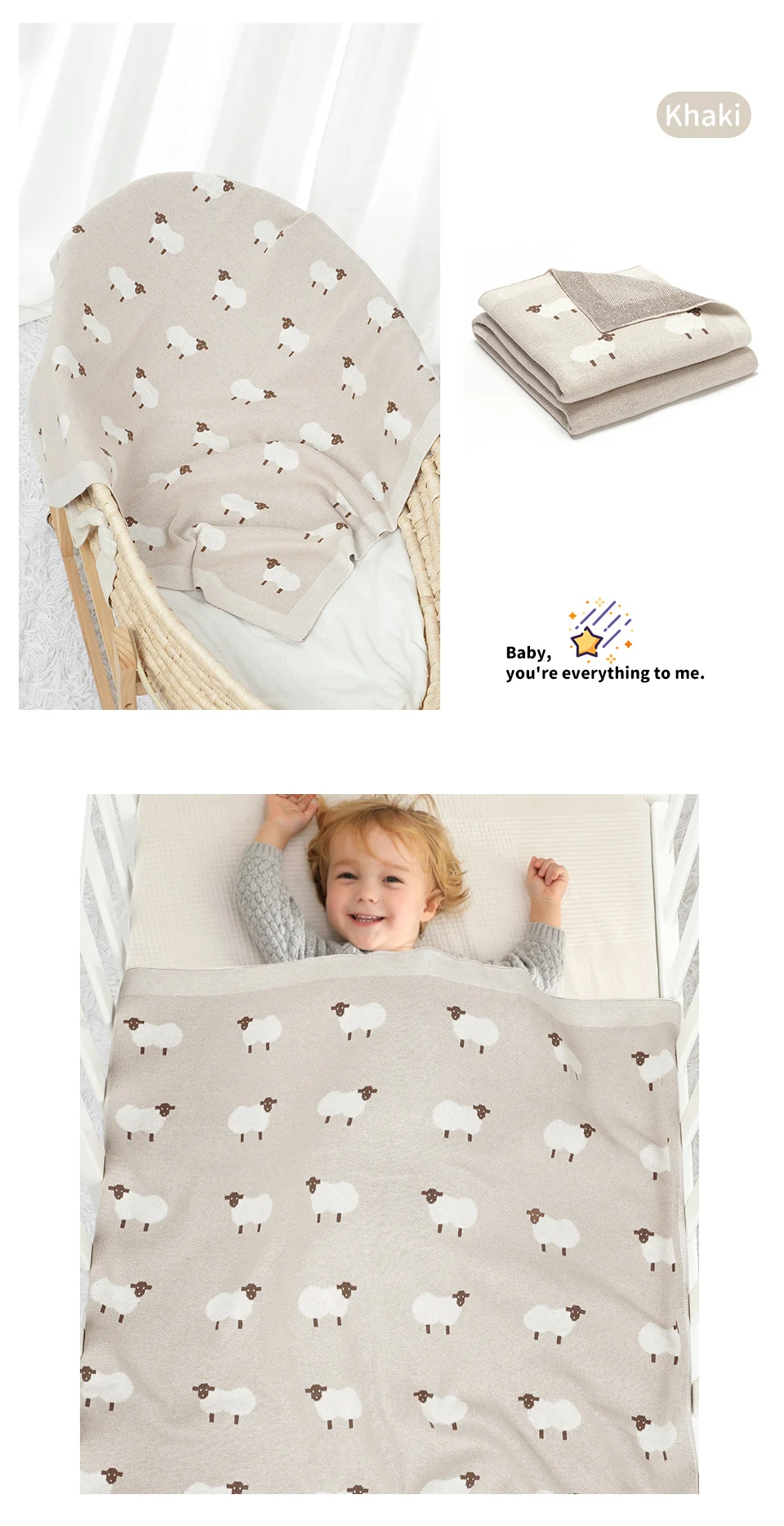 Baby Cotton Blankets Knitted Newborn Boys Girls Stroller Nursery Swaddle Wrap Cuddle Quilts 90*70cm Infant Toddler Receiving Mat