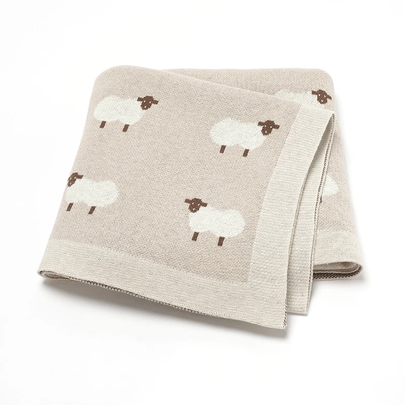 Baby Cotton Blankets Knitted Newborn Boys Girls Stroller Nursery Swaddle Wrap Cuddle Quilts 90*70cm Infant Toddler Receiving Mat