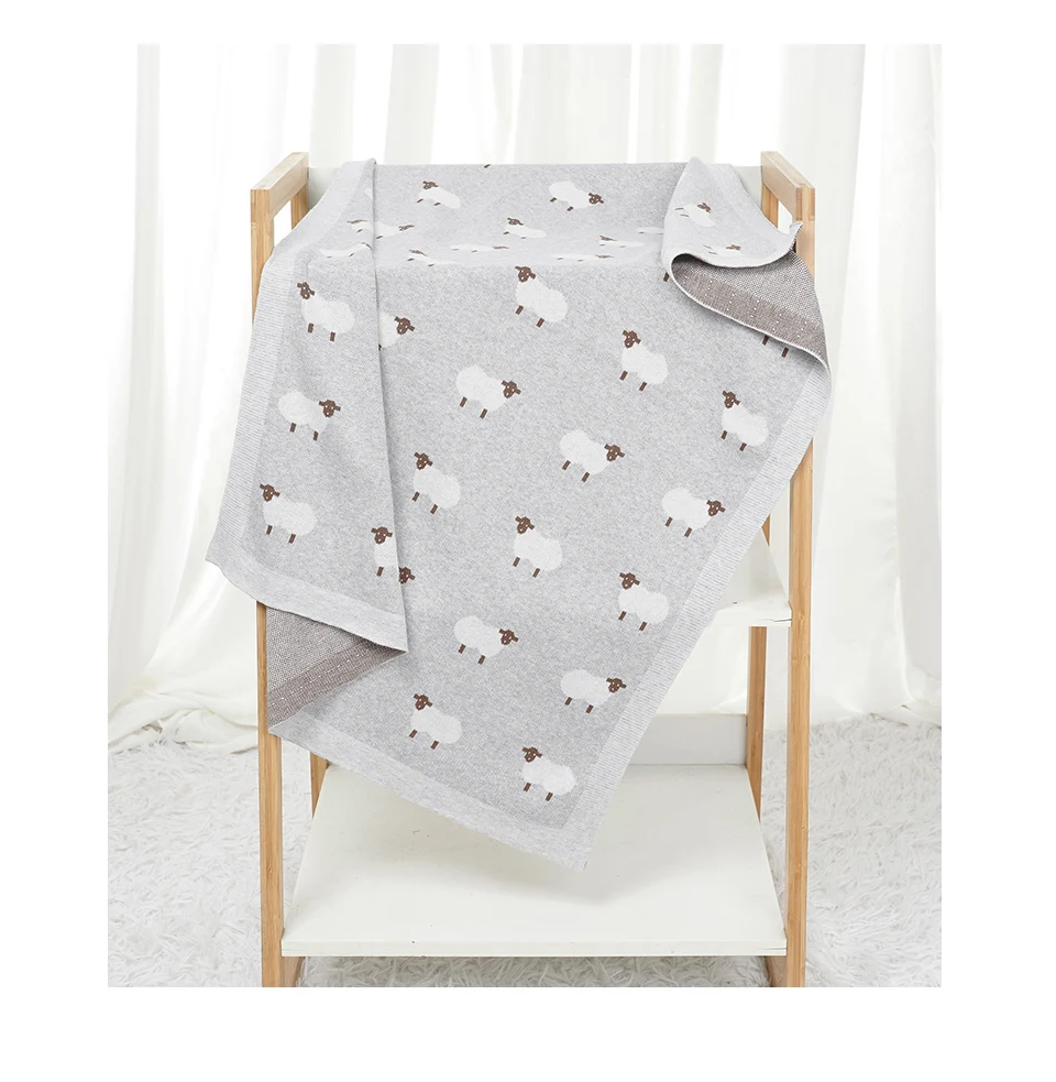 Baby Cotton Blankets Knitted Newborn Boys Girls Stroller Nursery Swaddle Wrap Cuddle Quilts 90*70cm Infant Toddler Receiving Mat