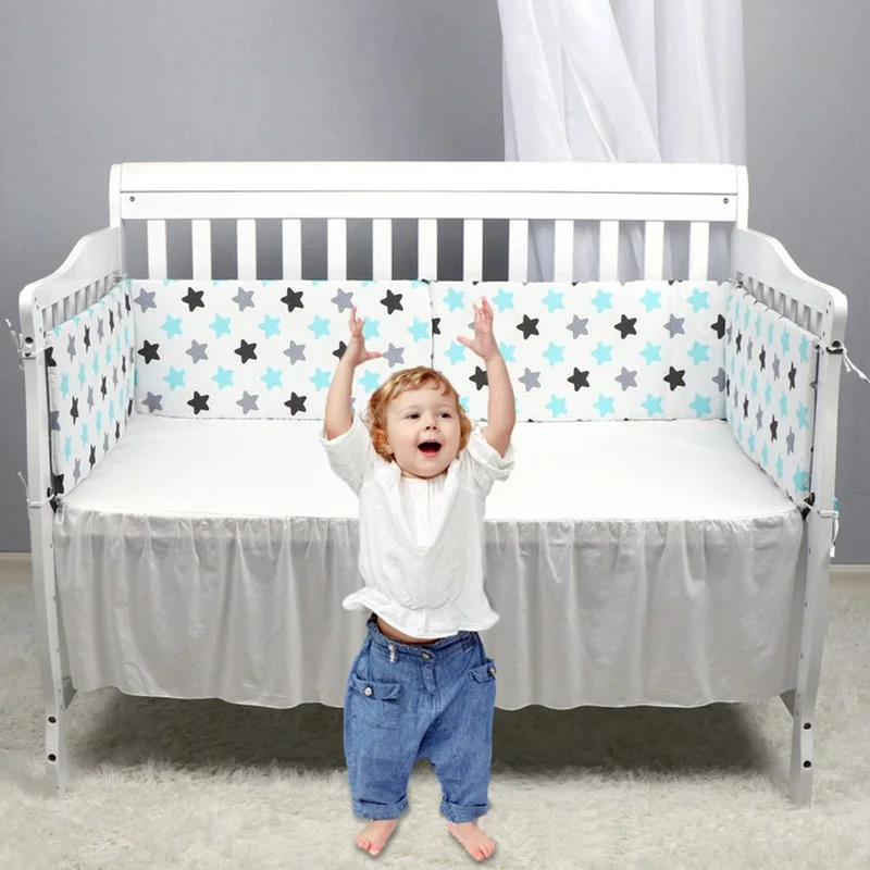 Nordic Stars Baby Bed Thicken Bumpers Zipper Design One-piece Crib Around Cushion Cot Protector Pillows 200*30 CM Nordic Stars Baby Bed Thicken Bumpers Zipper Design One-piece Crib Around Cushion Cot Protector Pillows 200*30 CM