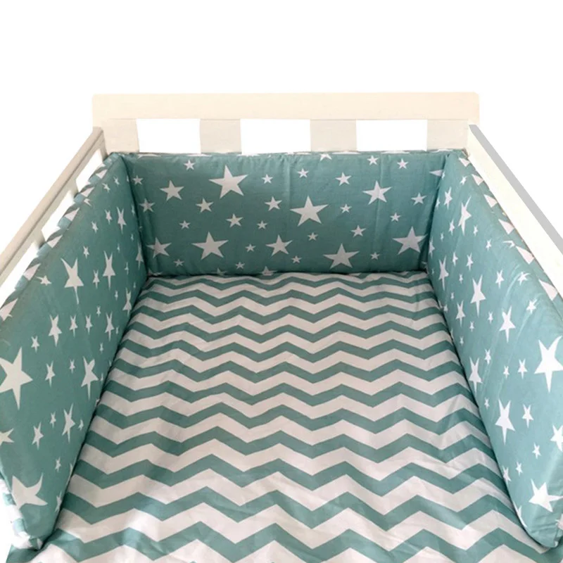 Nordic Stars Baby Bed Thicken Bumpers Zipper Design One-piece Crib Around Cushion Cot Protector Pillows 200*30 CM Nordic Stars Baby Bed Thicken Bumpers Zipper Design One-piece Crib Around Cushion Cot Protector Pillows 200*30 CM