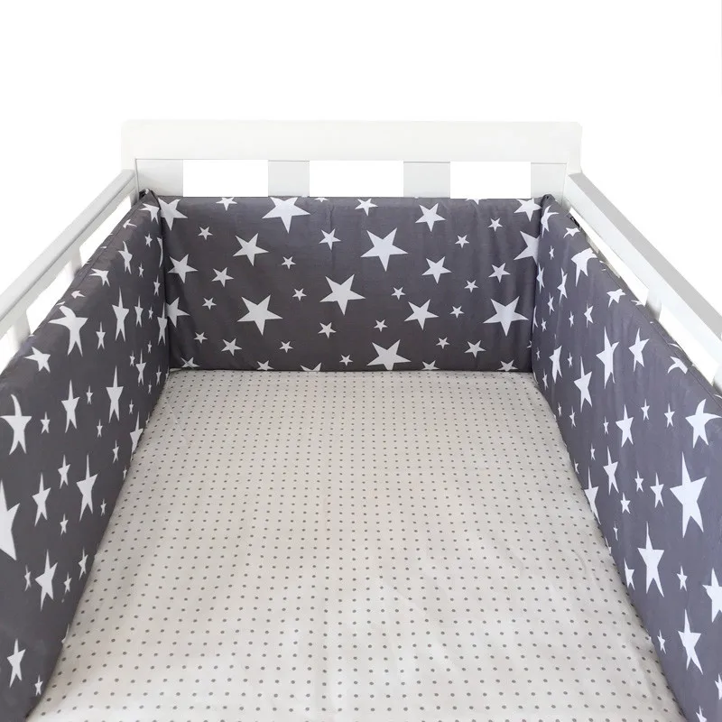 Nordic Stars Baby Bed Thicken Bumpers Zipper Design One-piece Crib Around Cushion Cot Protector Pillows 200*30 CM Nordic Stars Baby Bed Thicken Bumpers Zipper Design One-piece Crib Around Cushion Cot Protector Pillows 200*30 CM