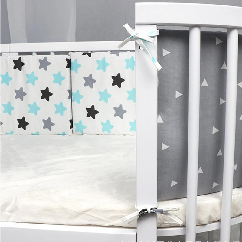 Nordic Stars Baby Bed Thicken Bumpers Zipper Design One-piece Crib Around Cushion Cot Protector Pillows 200*30 CM Nordic Stars Baby Bed Thicken Bumpers Zipper Design One-piece Crib Around Cushion Cot Protector Pillows 200*30 CM