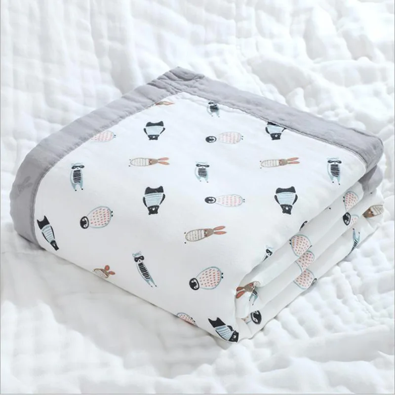 Baby blanket cotton 6 layers newborn swaddle blanket cartoon high-density breathable children's blanket Baby blanket cotton 6 layers newborn swaddle blanket cartoon high-density breathable children's blanket