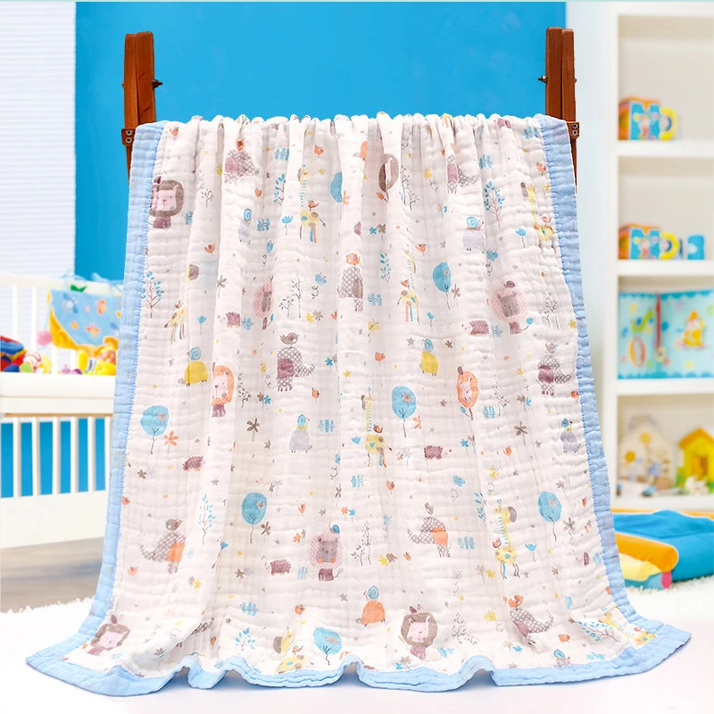 Baby blanket cotton 6 layers newborn swaddle blanket cartoon high-density breathable children's blanket Baby blanket cotton 6 layers newborn swaddle blanket cartoon high-density breathable children's blanket