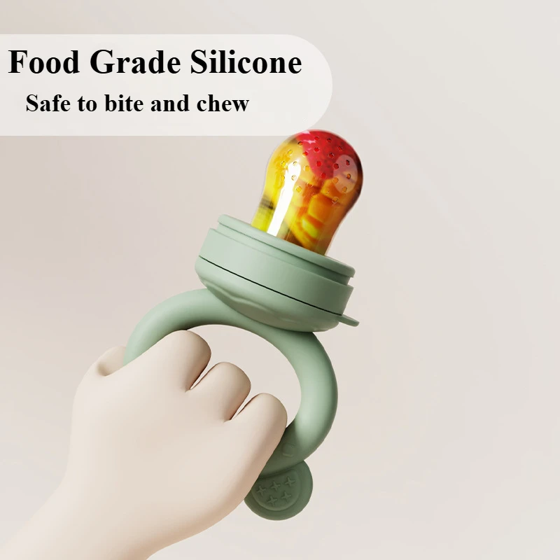 Baby Fruit Food Feeder & Mini Freezer Nibble Tray with Lid Breastmilk Popsicle Molds Silicone Infant Self Feeding Food Pacifier