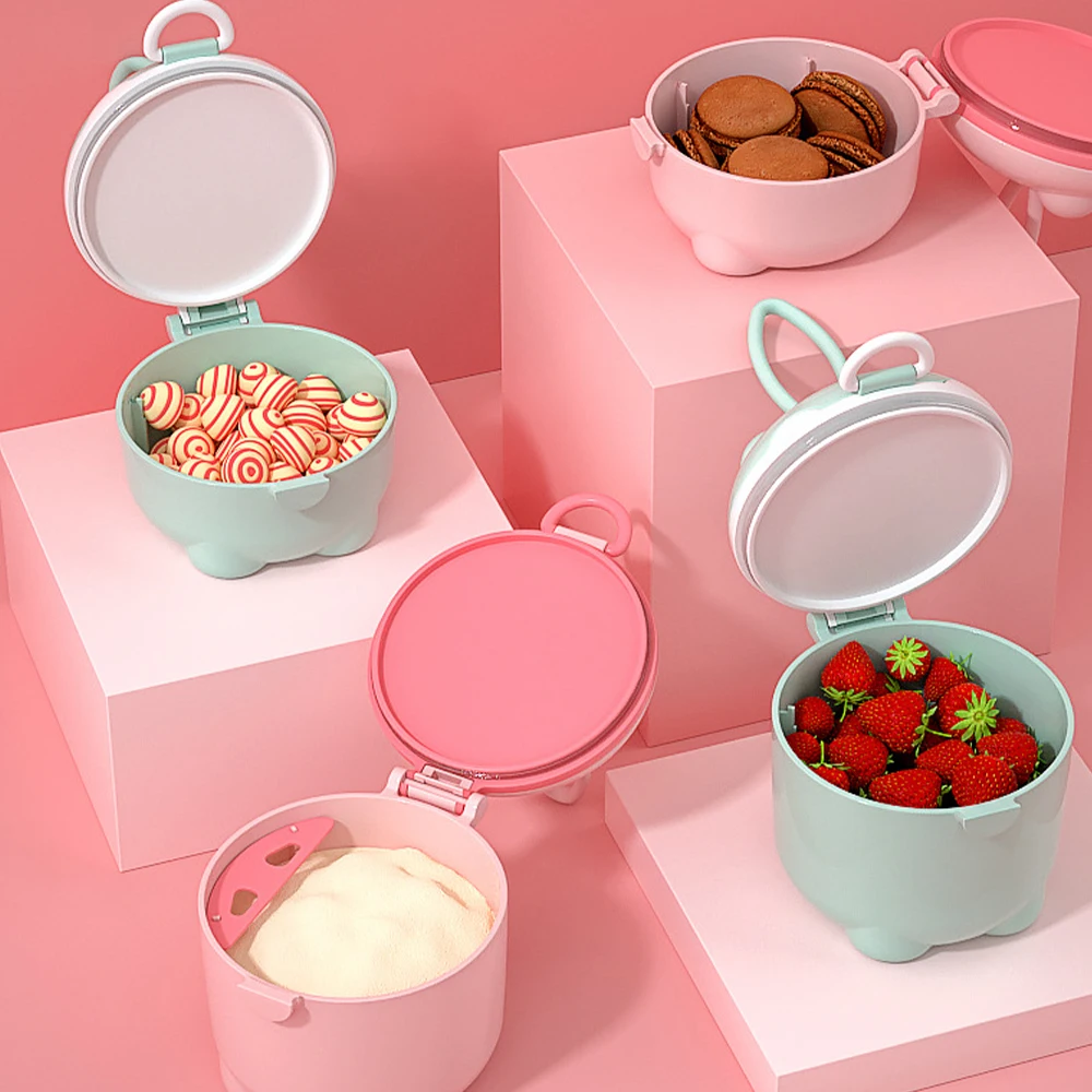 Milk Powder Box Baby Milk Powder Portable Cute Pig Food Storage Box Essential Cereal Infant Toddle Snacks Container NO BPA