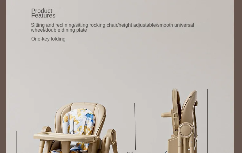 Multifunction Children Dining Chair Adjustable 2-in-1 Smooth Cardan Wheel Foldable Toddler Reclining Chair Highchair for Baby Multifunction Children Dining Chair Adjustable 2-in-1 Smooth Cardan Wheel Foldable Toddler Reclining Chair Highchair for Baby